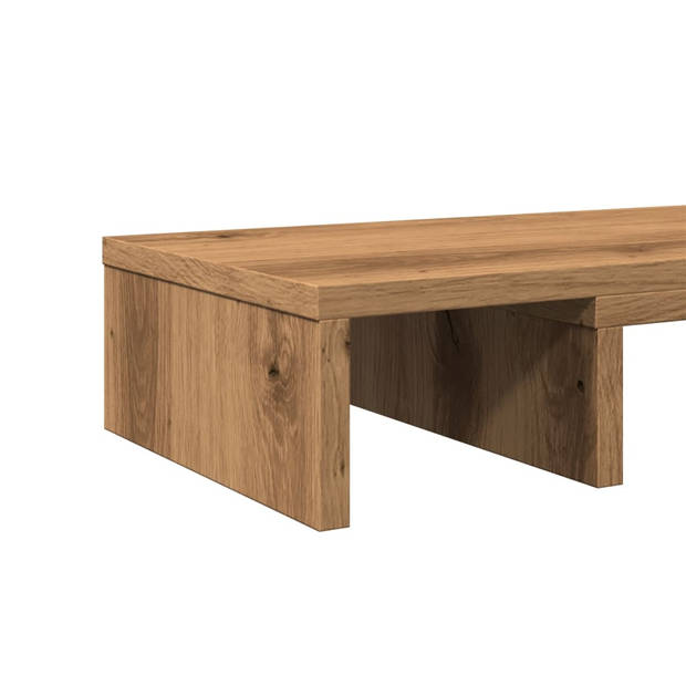 vidaXL Monitorstandaard verstelbaar 60x24x10,5cm hout artisanaal eiken