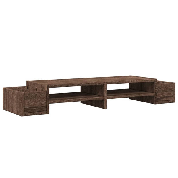 vidaXL Monitorstandaard met opbergruimte 100x27x15 cm hout bruin eiken