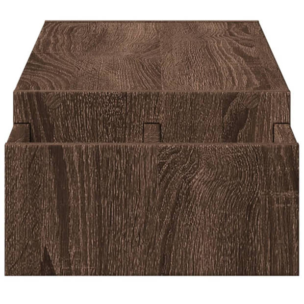 vidaXL Monitorstandaard met opbergruimte 100x27x15 cm hout bruin eiken