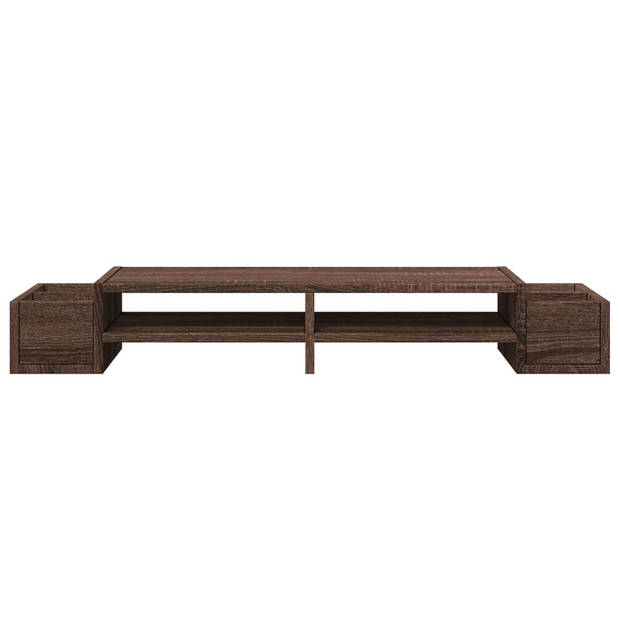 vidaXL Monitorstandaard met opbergruimte 100x27x15 cm hout bruin eiken