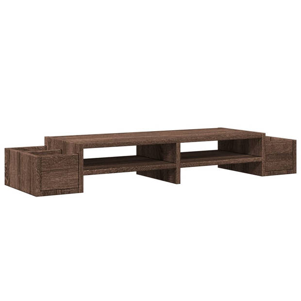 vidaXL Monitorstandaard met opbergruimte 100x27x15 cm hout bruin eiken