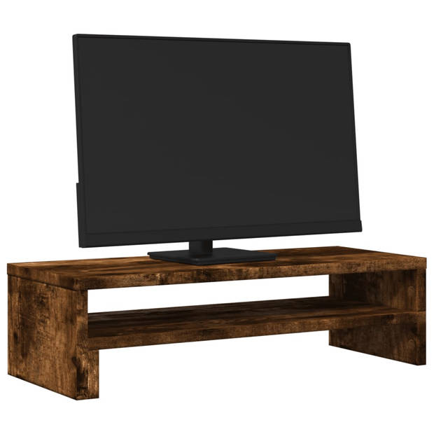 vidaXL Monitorstandaard 54x22x15 cm bewerkt hout gerookt eikenkleurig