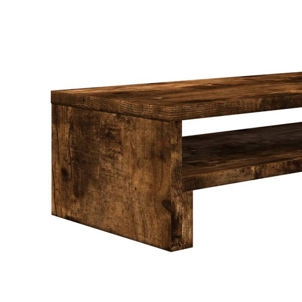 vidaXL Monitorstandaard 54x22x15 cm bewerkt hout gerookt eikenkleurig