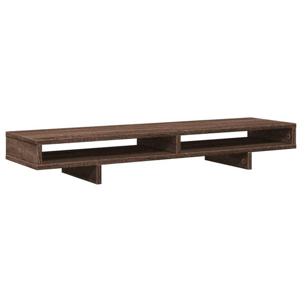 vidaXL Monitorstandaard 100x27x15 cm bewerkt hout bruin eikenkleurig