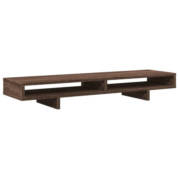 vidaXL Monitorstandaard 100x27x15 cm bewerkt hout bruin eikenkleurig