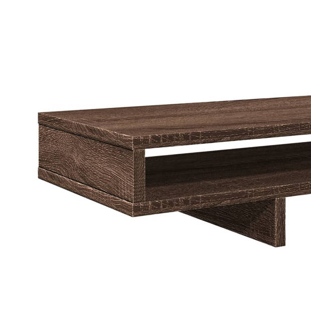 vidaXL Monitorstandaard 100x27x15 cm bewerkt hout bruin eikenkleurig