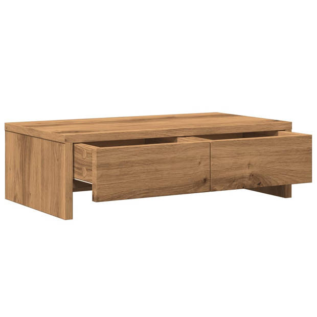 vidaXL Monitorstandaard met lades 50x27x15 cm hout artisanaal eiken