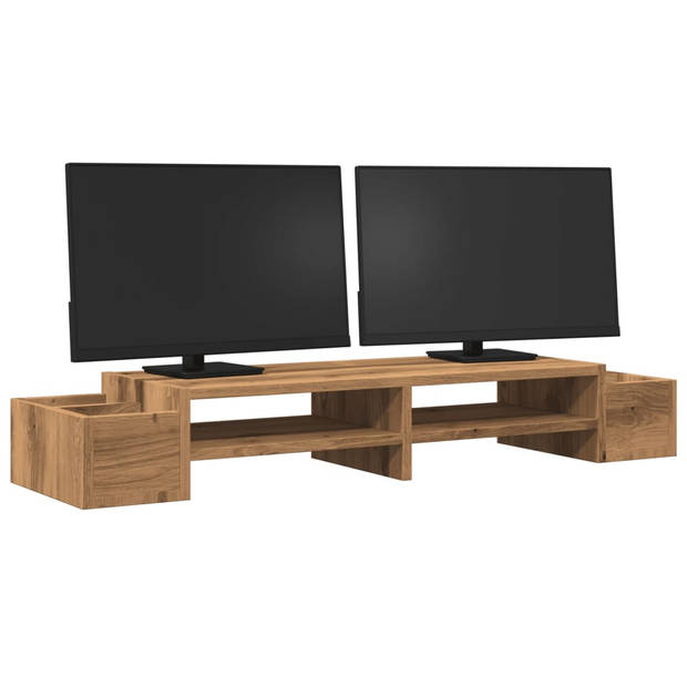 vidaXL Monitorstandaard opbergruimte 100x27x15 cm hout artisanaal eik