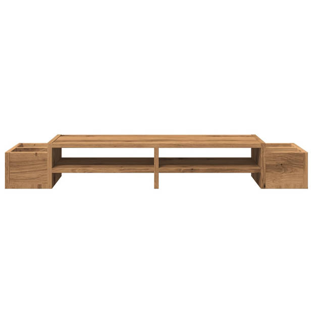 vidaXL Monitorstandaard opbergruimte 100x27x15 cm hout artisanaal eik