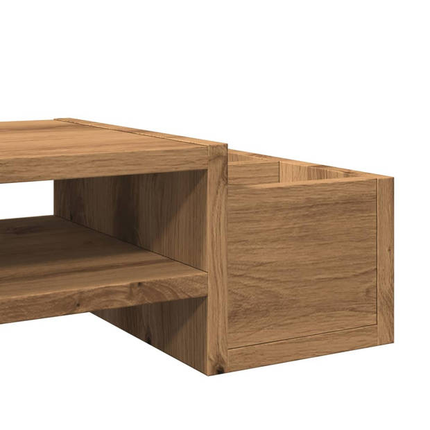 vidaXL Monitorstandaard opbergruimte 100x27x15 cm hout artisanaal eik