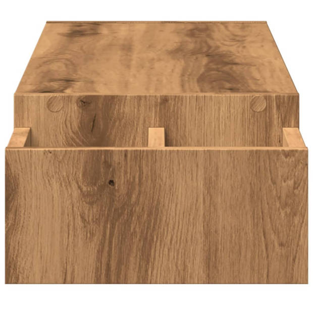 vidaXL Monitorstandaard opbergruimte 100x27x15 cm hout artisanaal eik