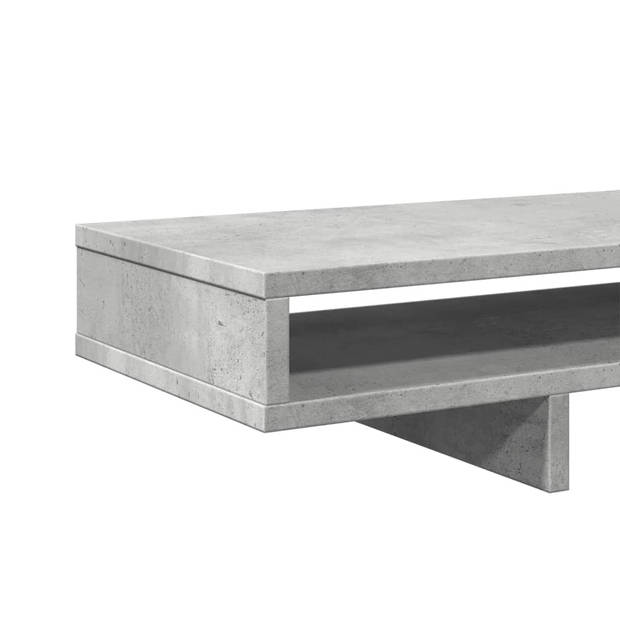 vidaXL Monitorstandaard 100x27x15 cm bewerkt hout betongrijs