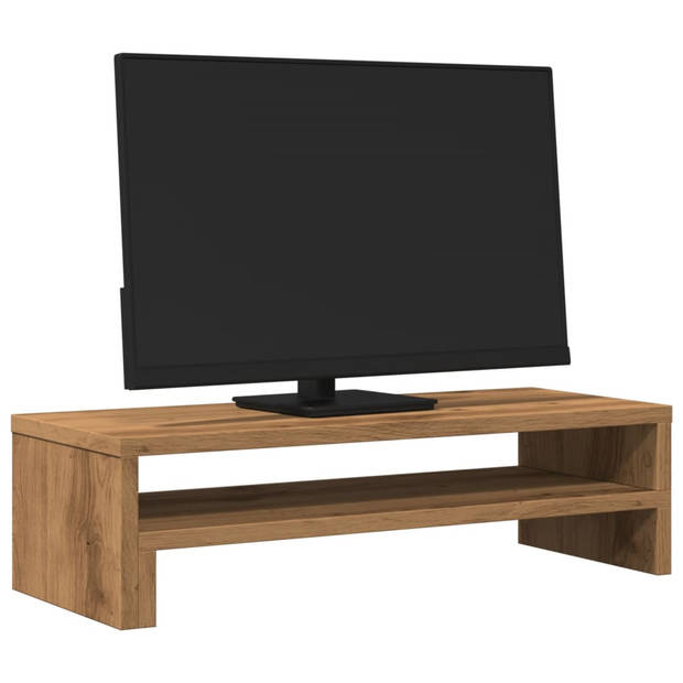 vidaXL Monitorstandaard 54x22x15 cm bewerkt hout artisanaal eikenkleur