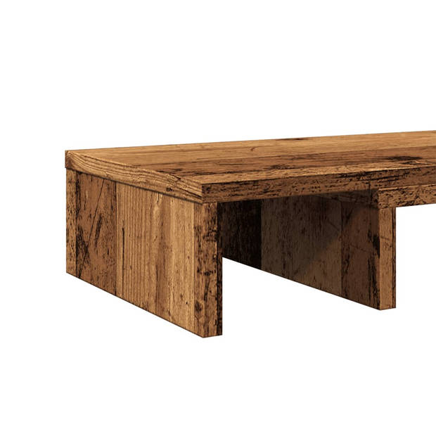 vidaXL Monitorstandaard verstelbaar 60x24x10,5 cm hout oud houtkleurig