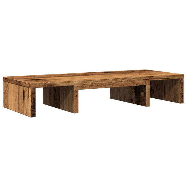 vidaXL Monitorstandaard verstelbaar 60x24x10,5 cm hout oud houtkleurig