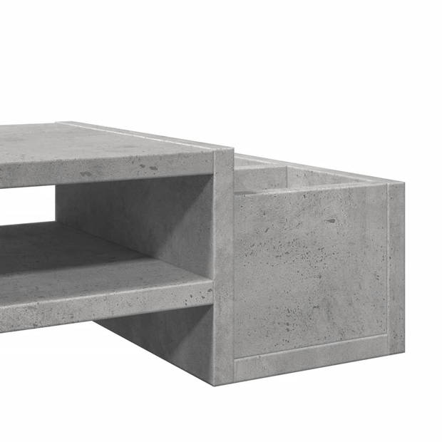 vidaXL Monitorstandaard met opbergruimte 100x27x15 cm hout betongrijs