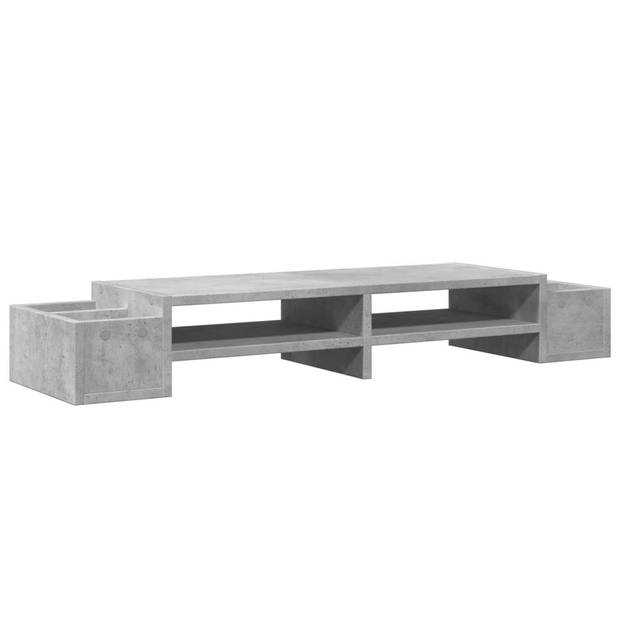 vidaXL Monitorstandaard met opbergruimte 100x27x15 cm hout betongrijs