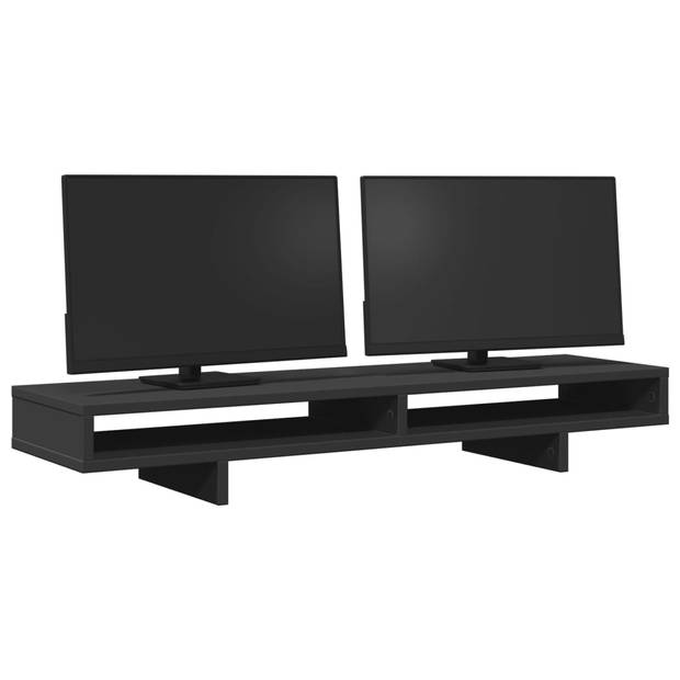 vidaXL Monitorstandaard 100x27x15 cm bewerkt hout zwart