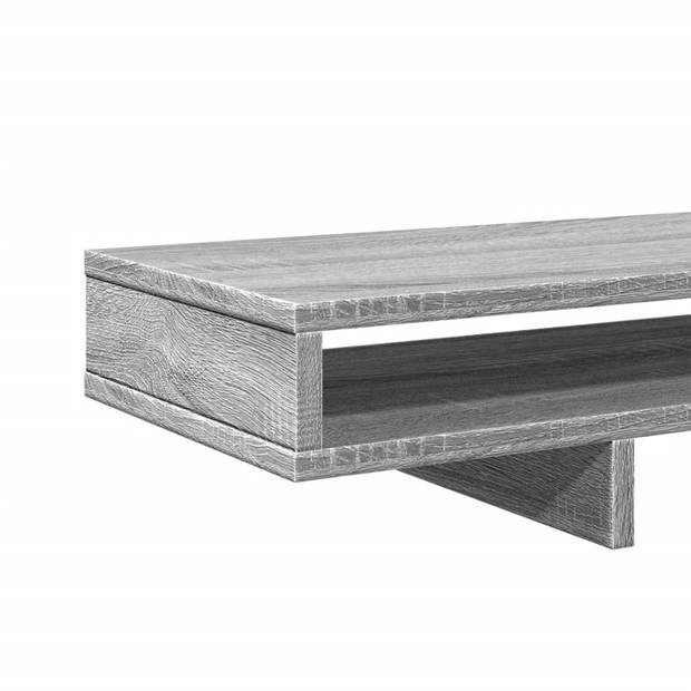 vidaXL Monitorstandaard 100x27x15 cm bewerkt hout grijs sonoma eiken