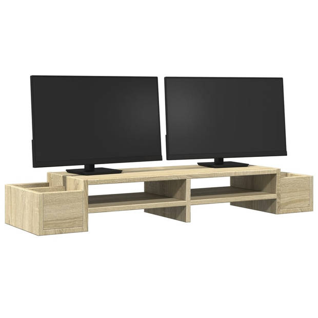 vidaXL Monitorstandaard opbergruimte 100x27x15 cm hout sonoma eiken