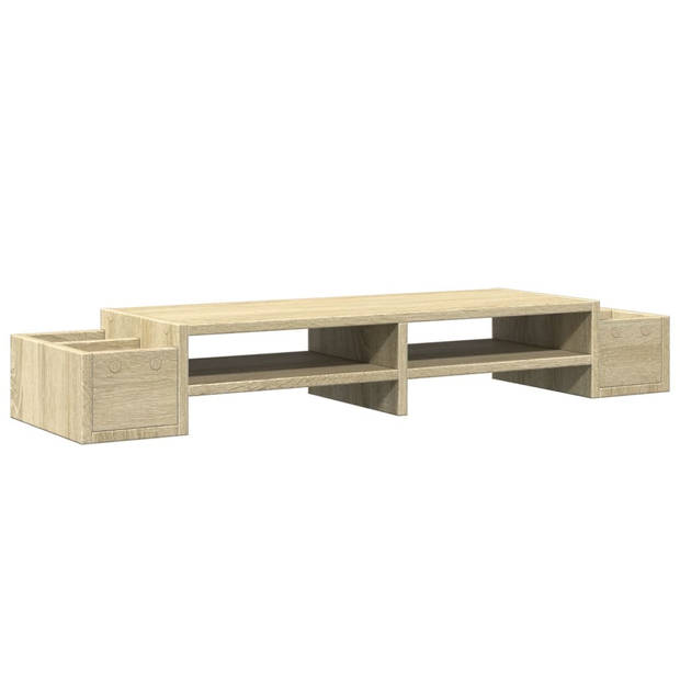 vidaXL Monitorstandaard opbergruimte 100x27x15 cm hout sonoma eiken