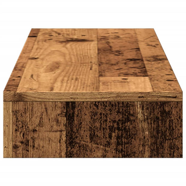 vidaXL Monitorstandaard 100x27x10 cm bewerkt hout oud houtkleurig