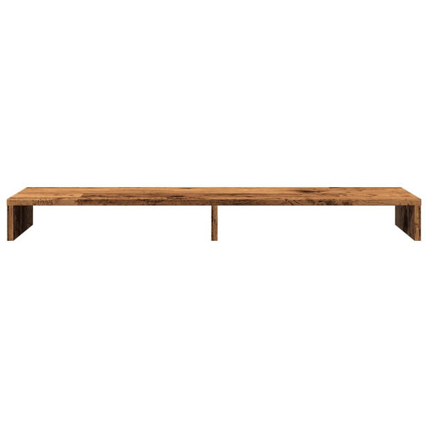 vidaXL Monitorstandaard 100x27x10 cm bewerkt hout oud houtkleurig