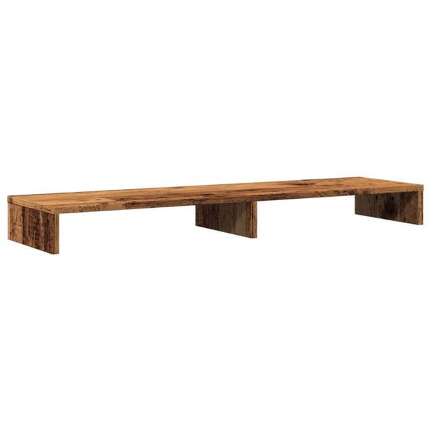 vidaXL Monitorstandaard 100x27x10 cm bewerkt hout oud houtkleurig