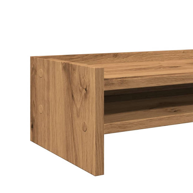 vidaXL Monitorstandaard 42x24x16 cm bewerkt hout artisanaal eikenkleur