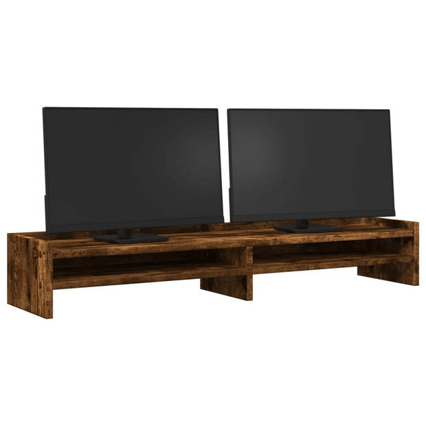 vidaXL Monitorstandaard 100x24x16 cm bewerkt hout gerookt eikenkleurig