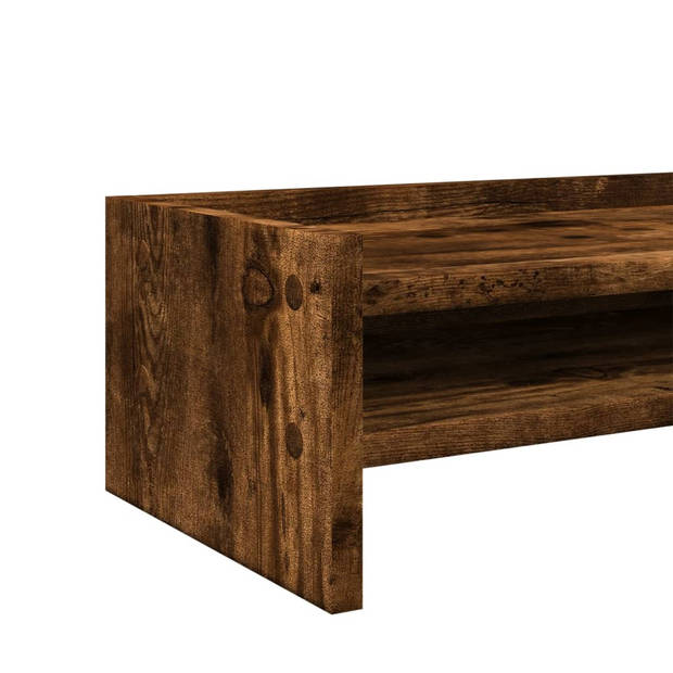 vidaXL Monitorstandaard 100x24x16 cm bewerkt hout gerookt eikenkleurig