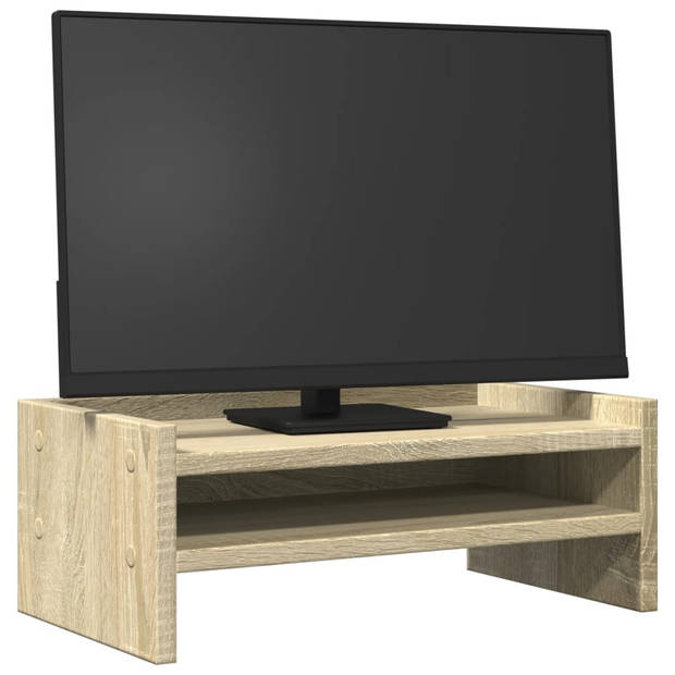 vidaXL Monitorstandaard 42x24x16 cm bewerkt hout sonoma eikenkleurig