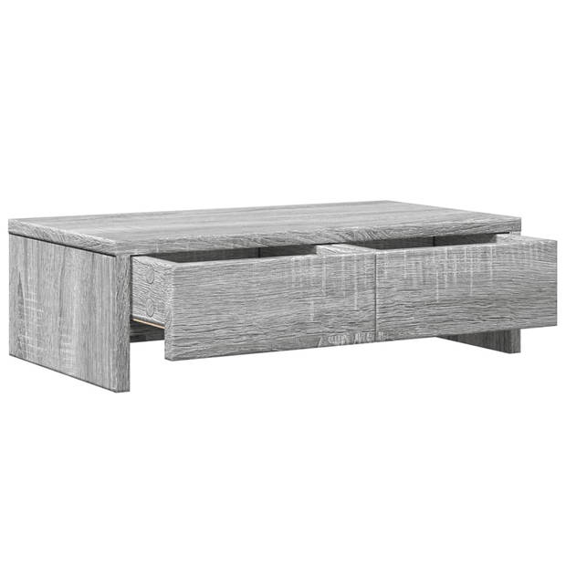 vidaXL Monitorstandaard met lades 50x27x15 cm hout grijs sonoma eiken