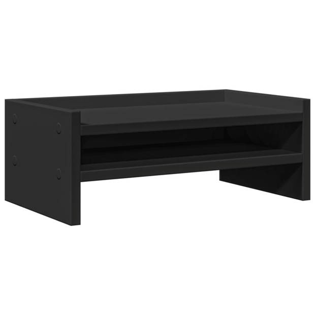 vidaXL Monitorstandaard 42x24x16 cm bewerkt hout zwart