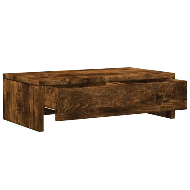 vidaXL Monitorstandaard met lades 50x27x15 cm hout gerookt eikenkleur