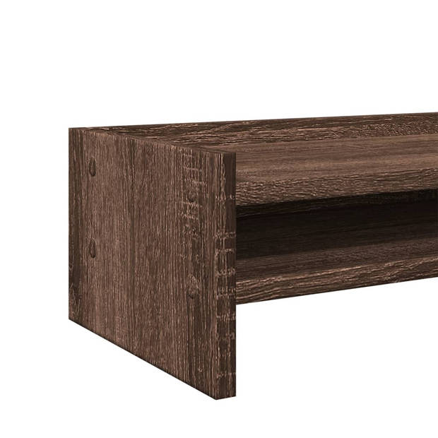 vidaXL Monitorstandaard 42x24x16 cm bewerkt hout bruin eikenkleurig