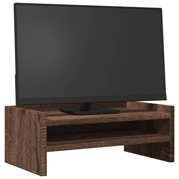 vidaXL Monitorstandaard 42x24x16 cm bewerkt hout bruin eikenkleurig