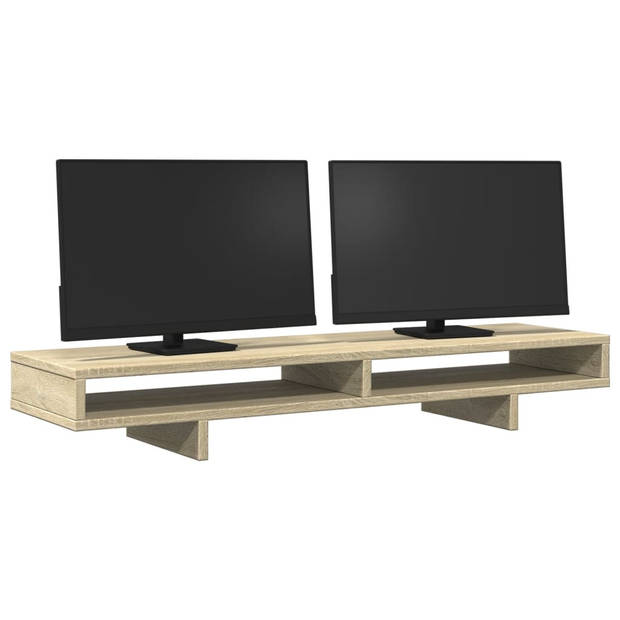 vidaXL Monitorstandaard 100x27x15 cm bewerkt hout sonoma eikenkleurig