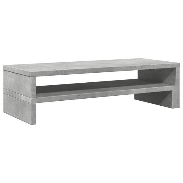 vidaXL Monitorstandaard 54x22x15 cm bewerkt hout betongrijs