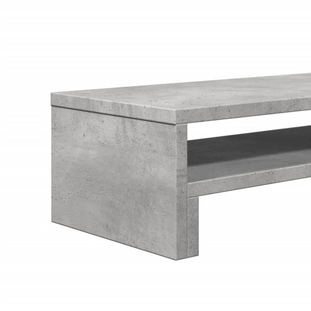 vidaXL Monitorstandaard 54x22x15 cm bewerkt hout betongrijs