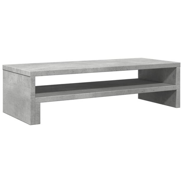 vidaXL Monitorstandaard 54x22x15 cm bewerkt hout betongrijs