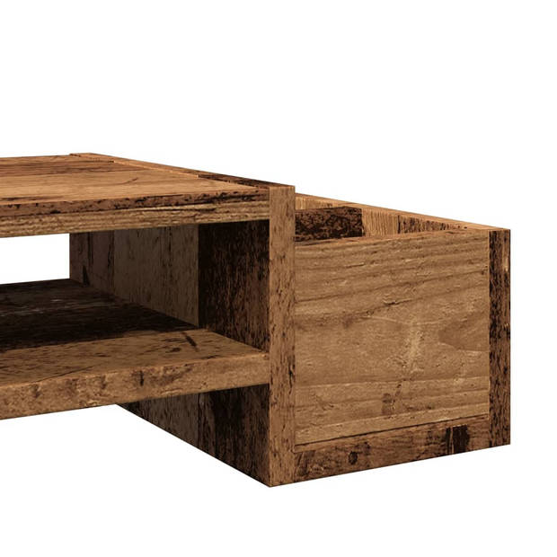 vidaXL Monitorstandaard met opbergruimte 100x27x15 cm hout oud hout