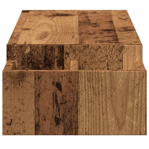 vidaXL Monitorstandaard met opbergruimte 100x27x15 cm hout oud hout