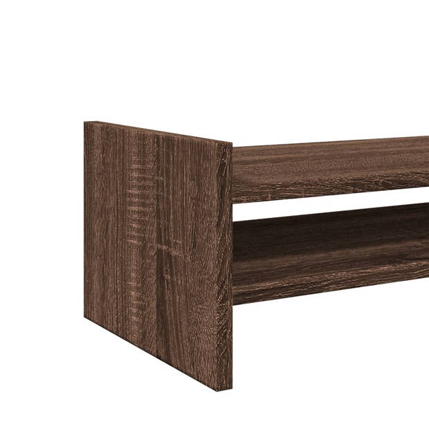 vidaXL Monitorstandaard 100x27x20 cm bewerkt hout bruin eikenkleurig