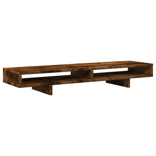 vidaXL Monitorstandaard 100x27x15 cm bewerkt hout gerookt eikenkleurig