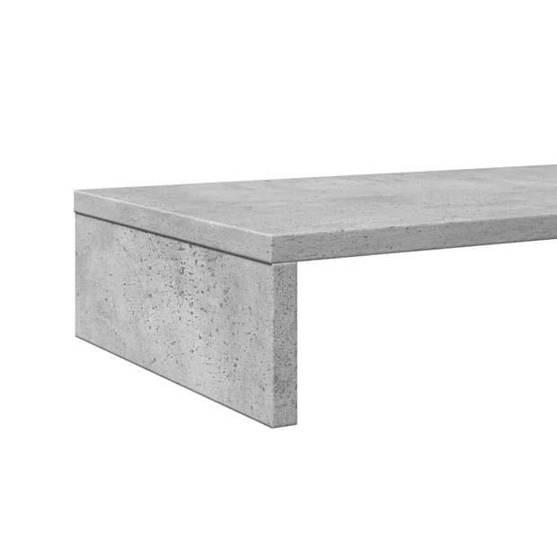 vidaXL Monitorstandaard 100x27x10 cm bewerkt hout betongrijs