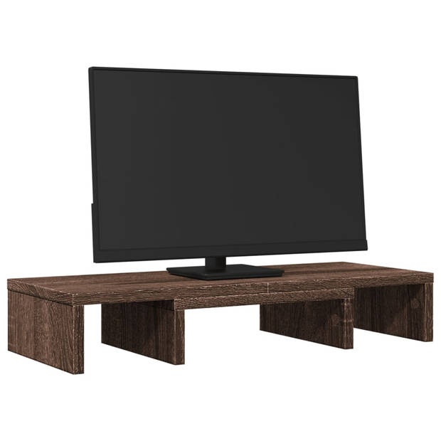 vidaXL Monitorstandaard verstelbaar 60x24x10,5 cm hout bruin eiken