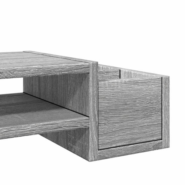 vidaXL Monitorstandaard opbergruimte 100x27x15 cm hout grijs sonoma