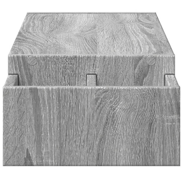 vidaXL Monitorstandaard opbergruimte 100x27x15 cm hout grijs sonoma