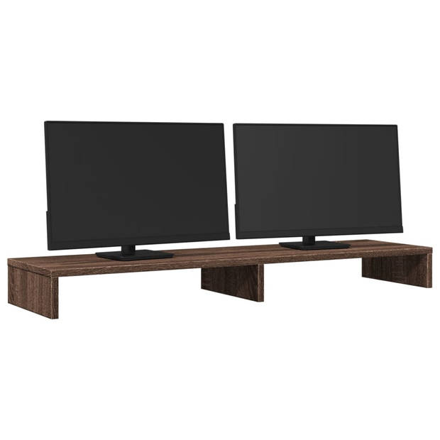 vidaXL Monitorstandaard 100x27x10 cm bewerkt hout bruin eikenkleurig